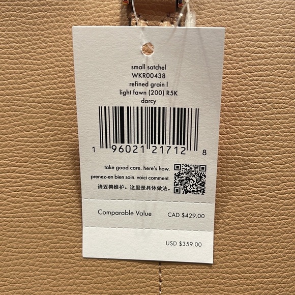 Kate Spade Darcy Small Satchel  
COLOR: Light Fown
NWT - Picture 8 of 16